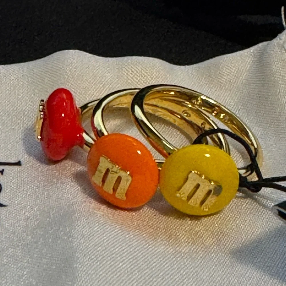 NEW size 7 Kate Spade M&M candy stacking rings set of 3 NWT